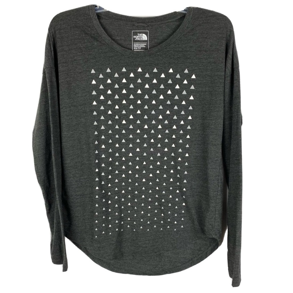 The North Face Dark Gray Long Sleeve with White Triangle Design - Picture 8 of 11